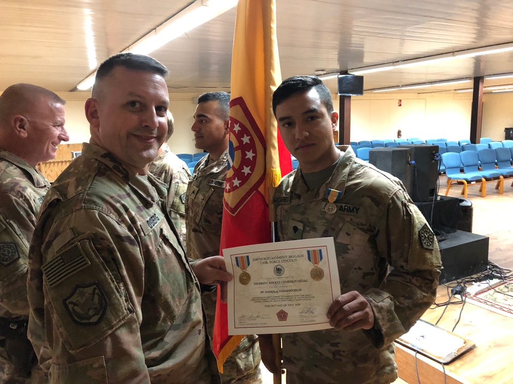 108th Sustainment Brigade Operation Inherent Resolve Campaign Medal Ceremony