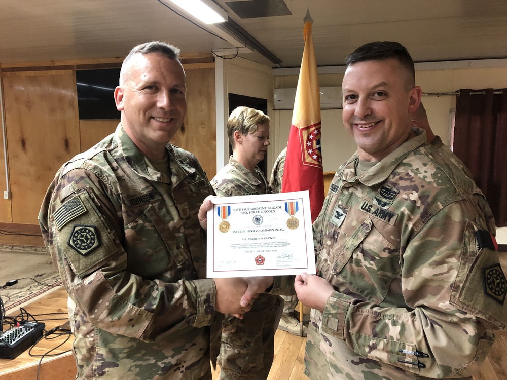 108th Sustainment Brigade Operation Inherent Resolve Campaign Medal Ceremony