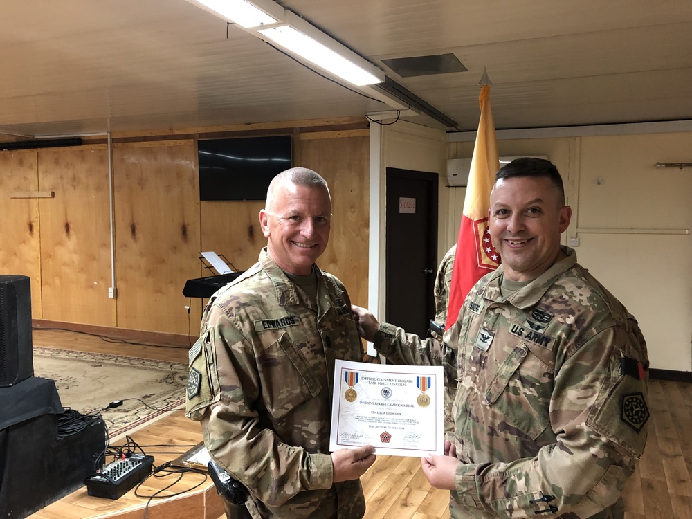 108th Sustainment Brigade Operation Inherent Resolve Campaign Medal Ceremony