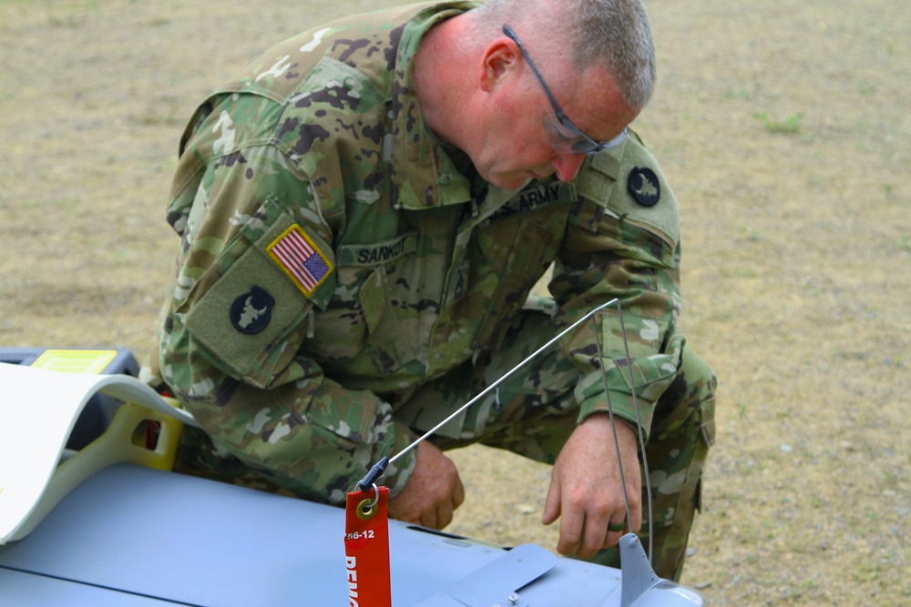 IANG Soldier Performs Pre-Flight Checks on an RQ-7B