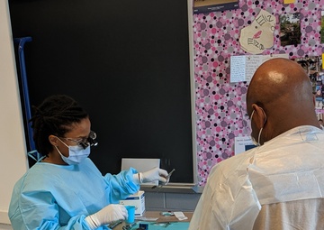 Army Reserve Medical Command Soldiers provide care in local community