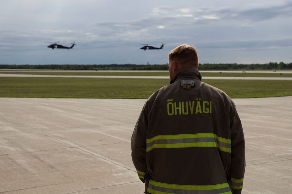 Estonian firefighters train with U.S. counterparts during Northern Strike 19