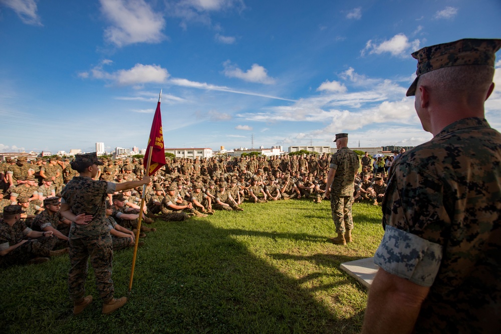 Maj. Gen. Rock Jr. bids farewell to the Marines of Headquarters and Support Battalion