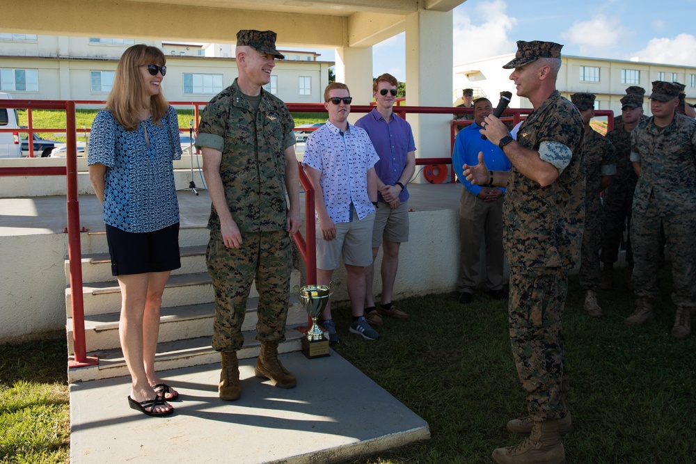 Maj. Gen. Rock Jr. bids farewell to the Marines of Headquarters and Support Battalion