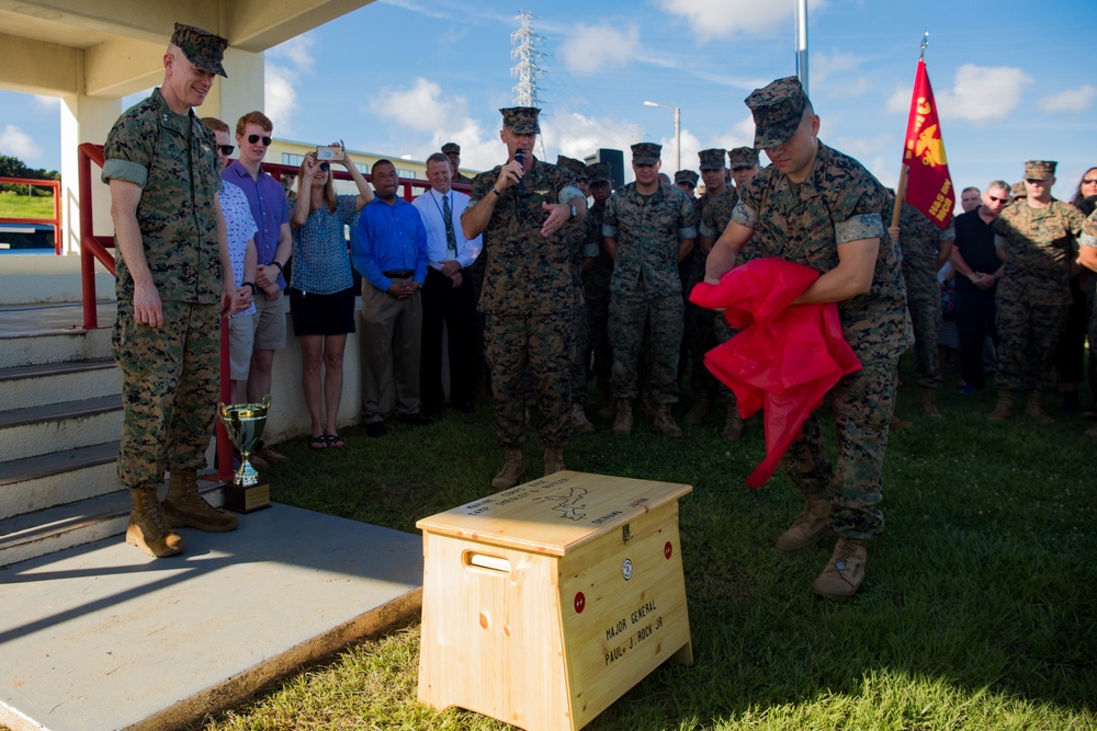 Maj. Gen. Rock Jr. bids farewell to the Marines of Headquarters and Support Battalion