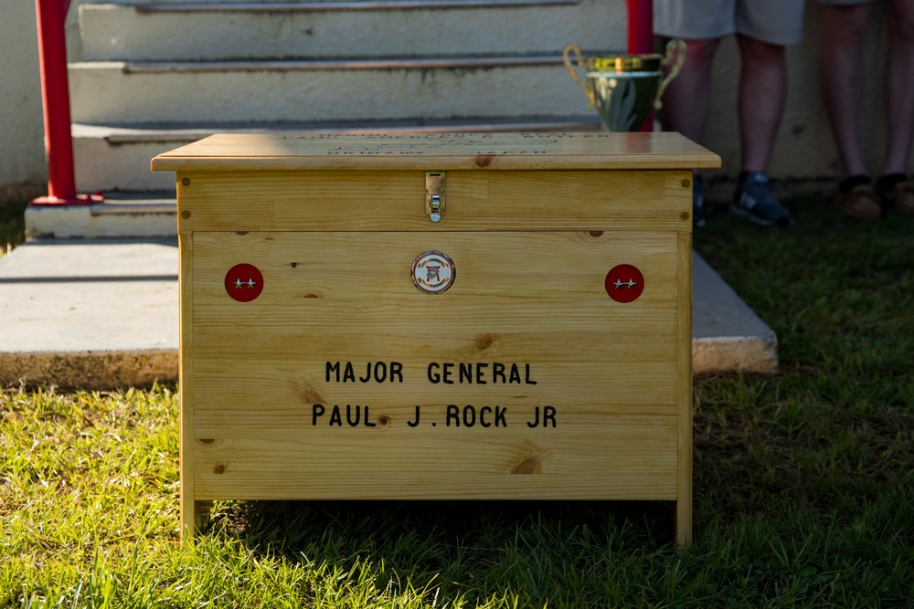 Maj. Gen. Rock Jr. bids farewell to the Marines of Headquarters and Support Battalion