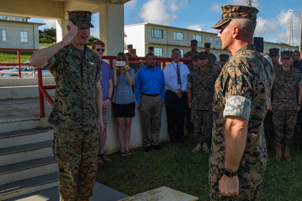 Maj. Gen. Rock Jr. bids farewell to the Marines of Headquarters and Support Battalion