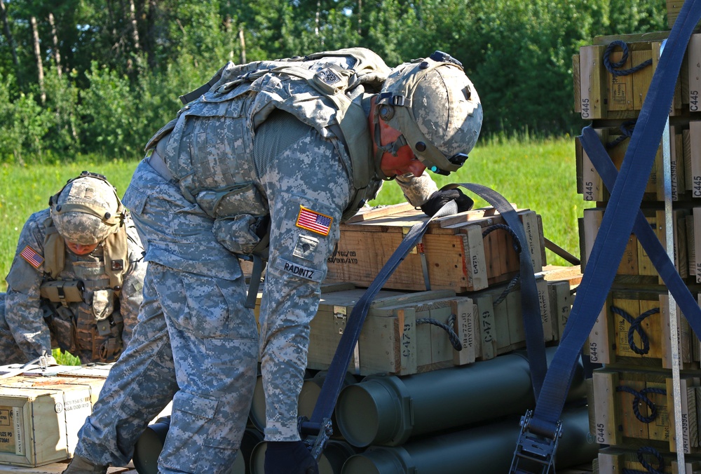 Soldier Prepares Ammunition for Delivery