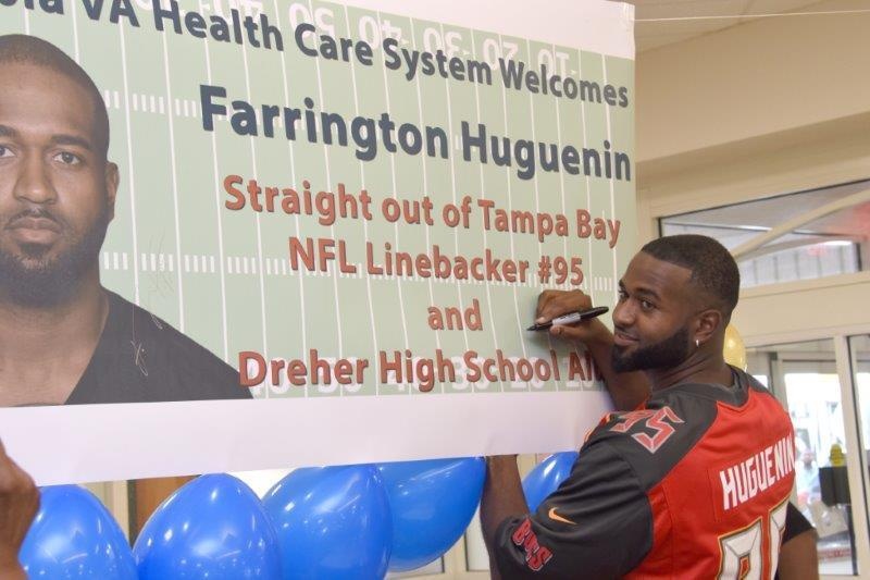 Columbia VAHCS welcomes local NFL player in partnership with Veteran Service Organization