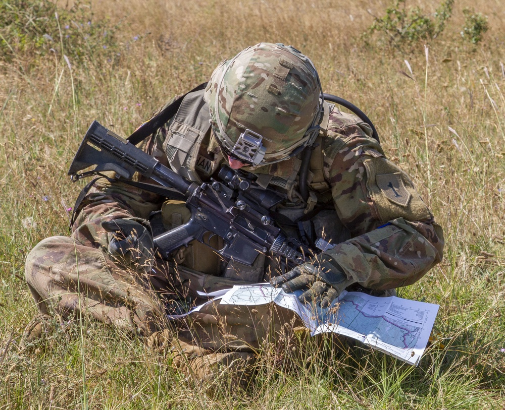 Soldiers conduct land navigation for EIB