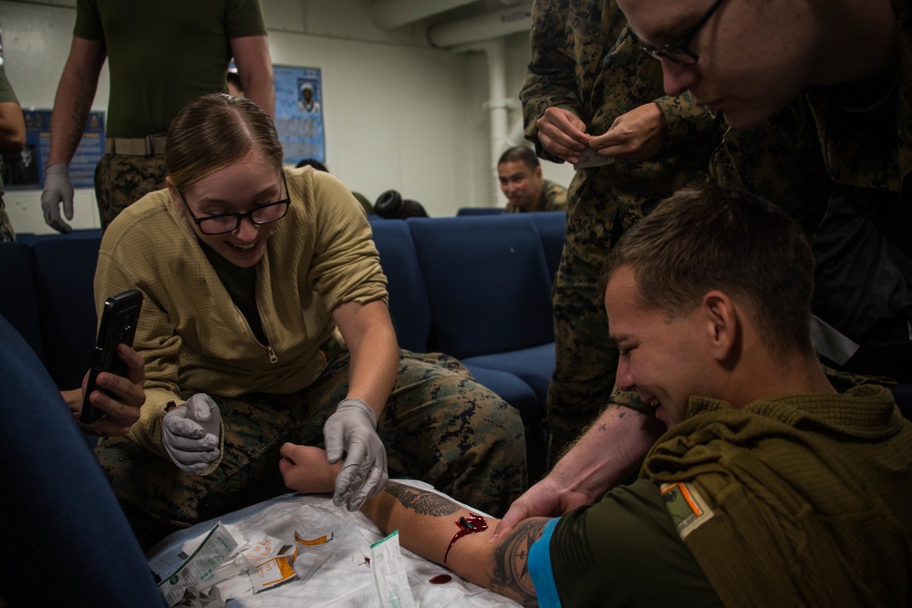 Buddy, buddy, are you okay? 31st MEU Marines, Sailors hone combat life saving skills during Talisman Sabre 19