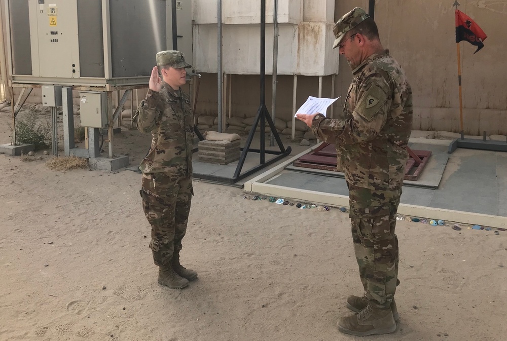 Deployed Pekin, Indiana soldier re-enlists with 38th Infantry Division