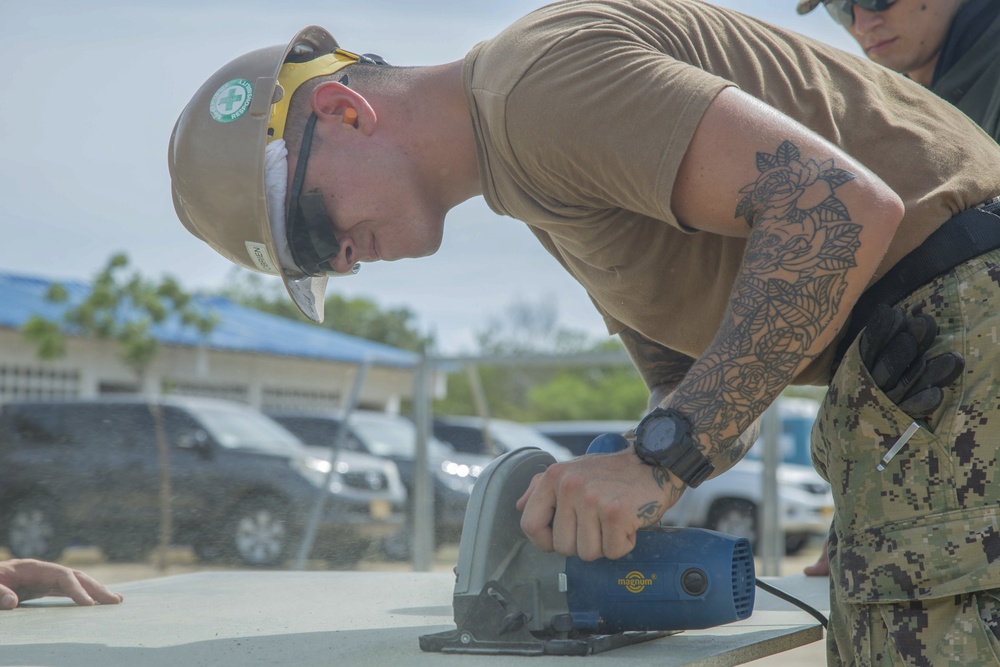 U.S. Navy Seabees Construct New School for Colombian Tribe