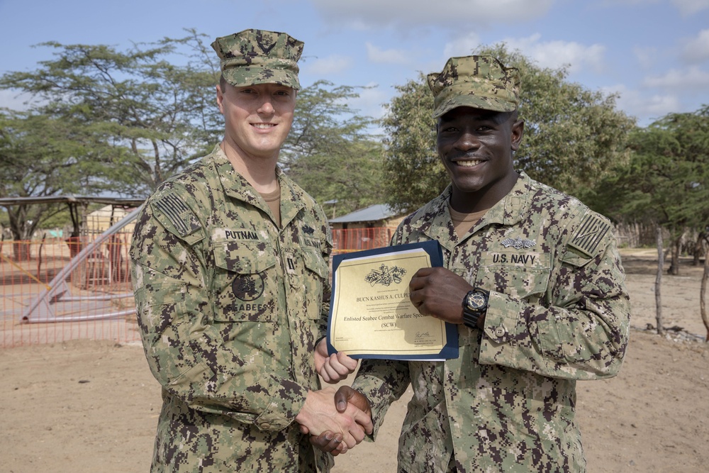 U.S. Navy Seabee Earns SCW Warfare Pin