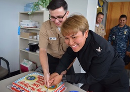 Cake cutting at Camp Smith re-dedication