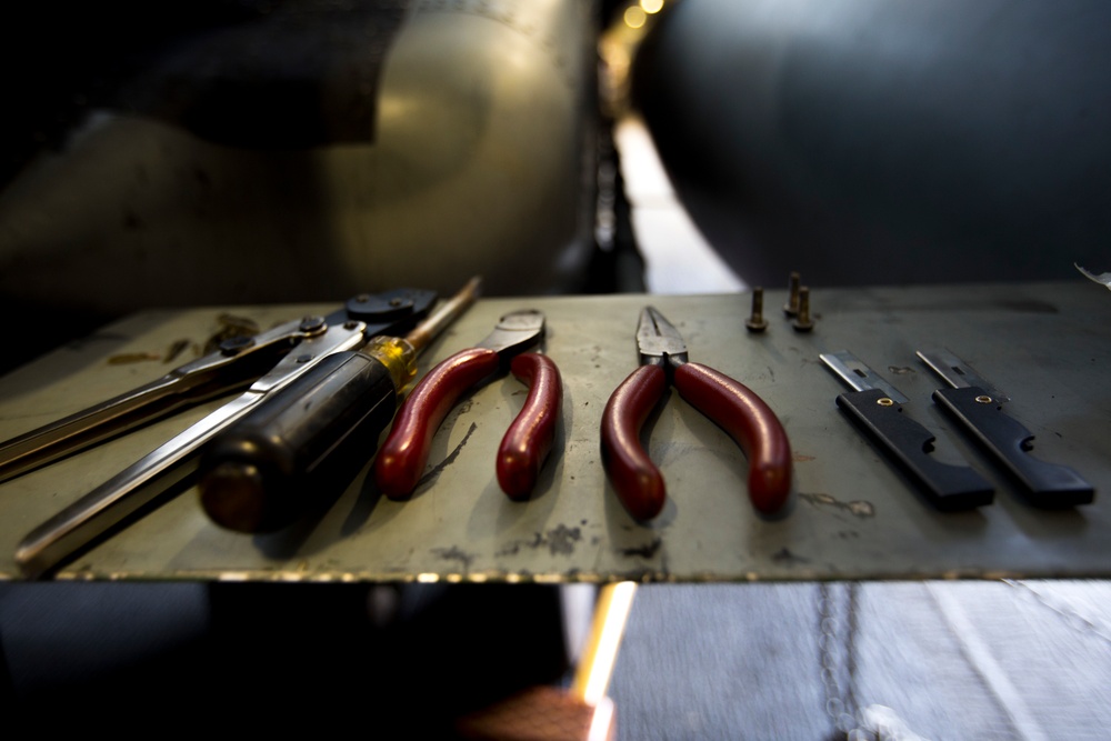 31st MEU Marines conduct routine maintenance aboard the USS Wasp during Talisman Sabre 2019