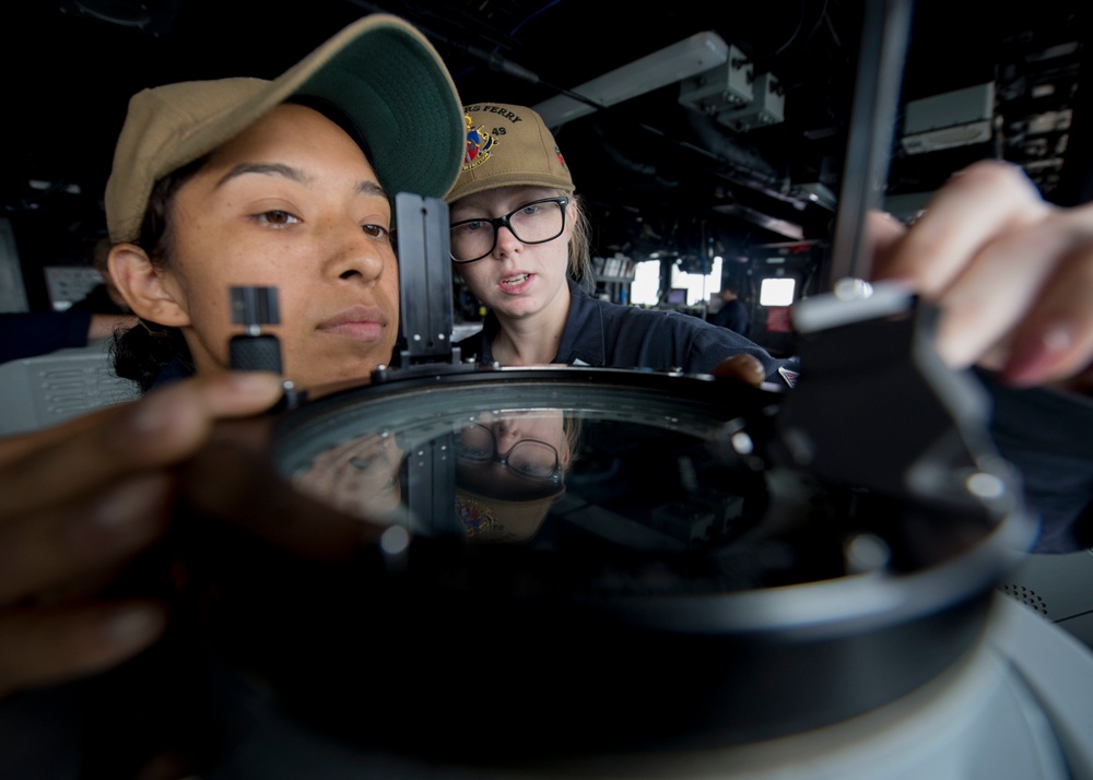 Bridge Operations Aboard USS Harpers Ferry