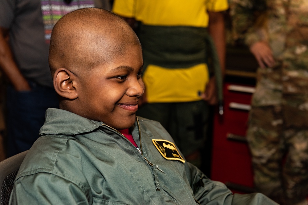 Child becomes honorary B-2 pilot for a day at Whiteman AFB