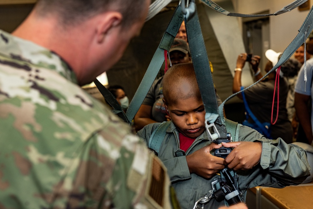 Child becomes honorary B-2 pilot for a day at Whiteman AFB