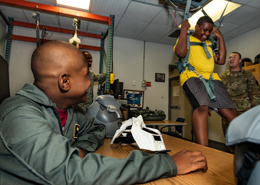 Child becomes honorary B-2 pilot for a day at Whiteman AFB