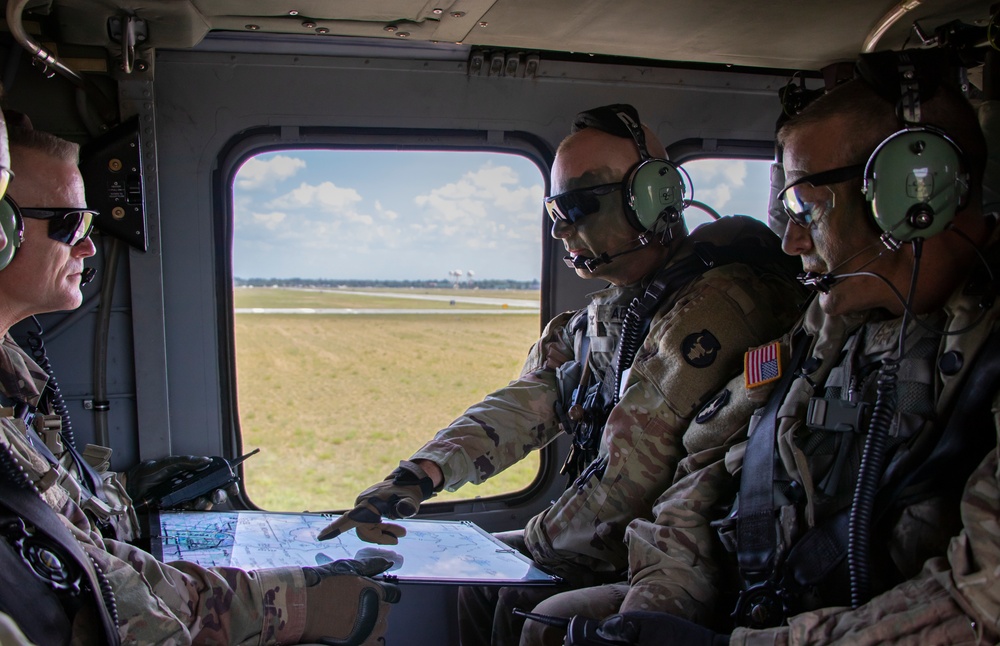 First Army, 2nd IBCT Commanders Take Aerial Tour of Camp Ripley