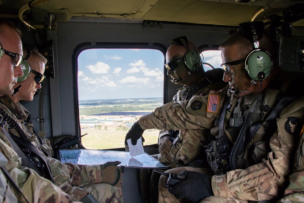 First Army, 2nd IBCT Commanders Take Aerial Tour of Camp Ripley