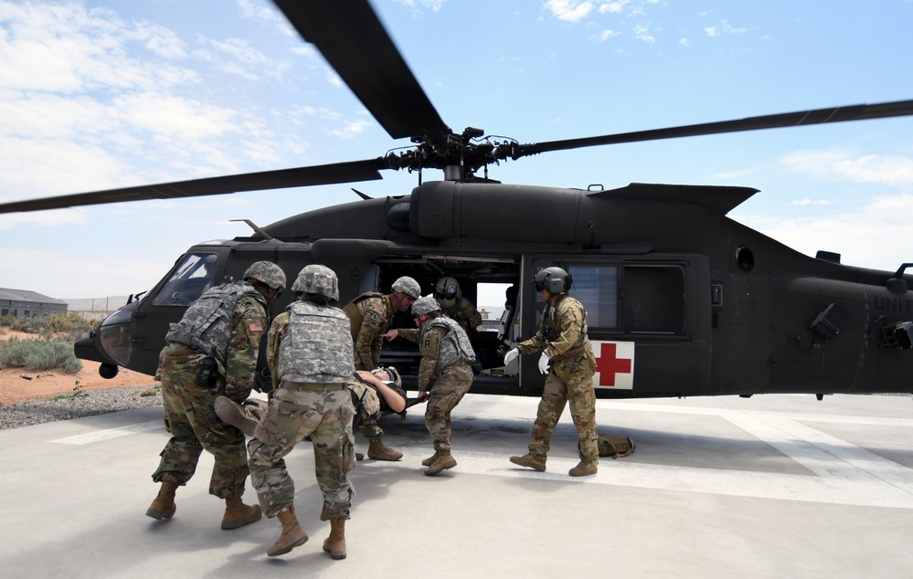 Soldiers getting medical evacuation training  