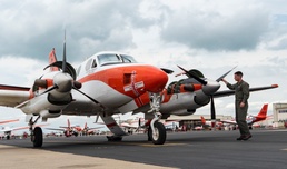 A Marine Flight Student Performs a Preflight Inspection of T-44C Pegasus Aboard NAS Corpus Christi