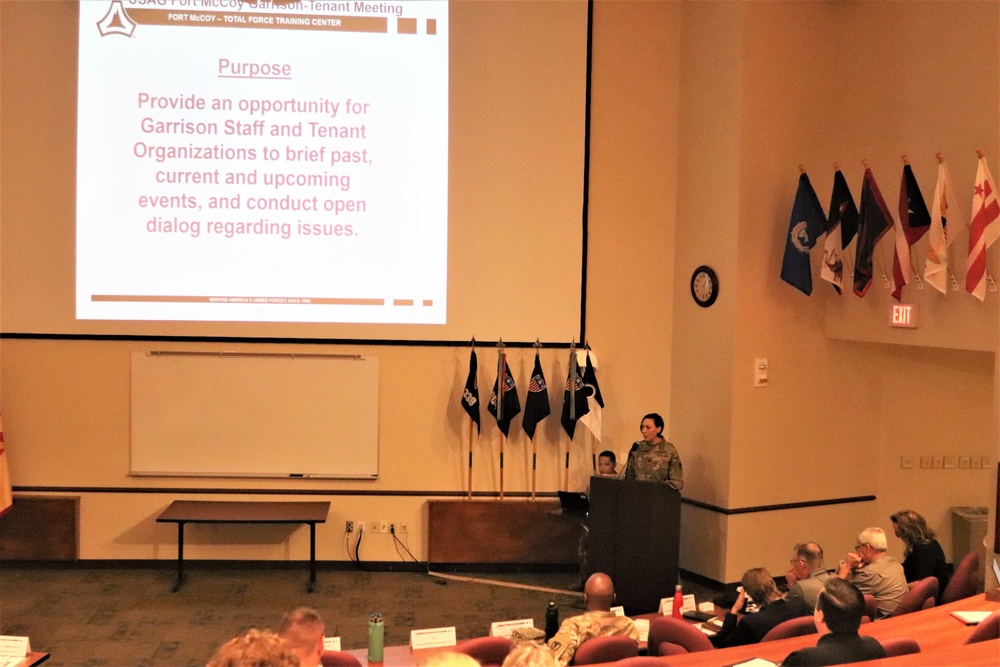 Fort McCoy garrison, tenant team members share ideas in meeting