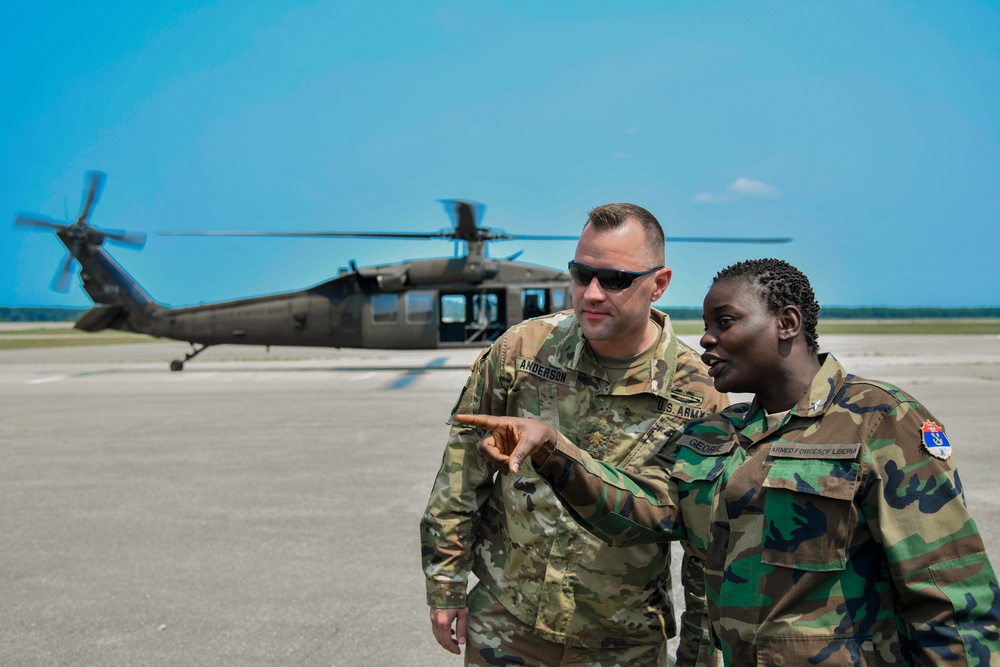 Liberian Brig. Gen. Geraldine George visits Alpena Combat Readiness Training Center