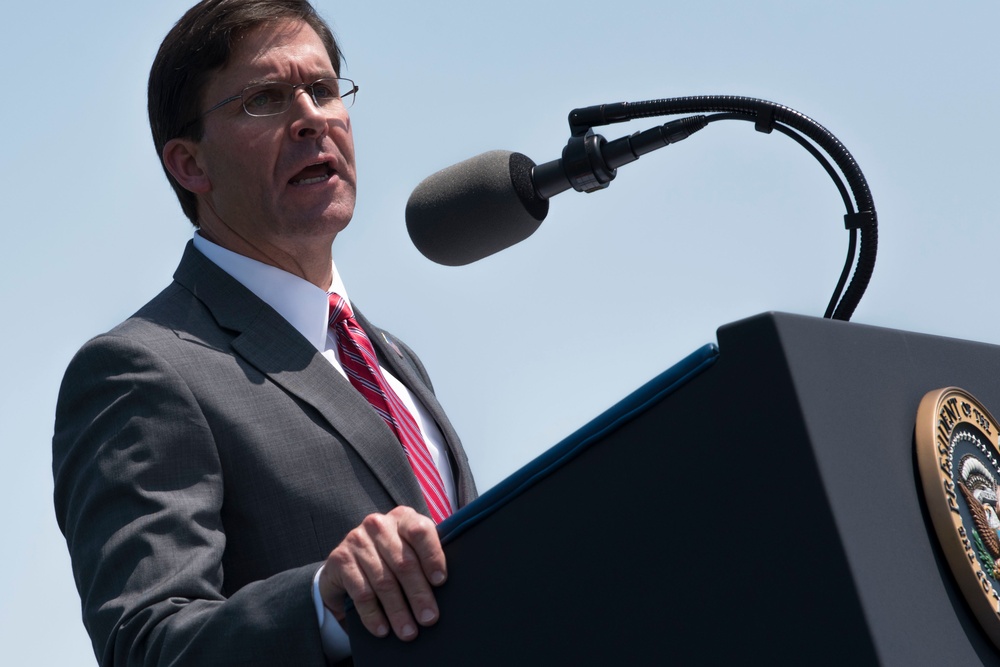 Trump, Pence Welcome Esper in Full Honors Welcome Ceremony