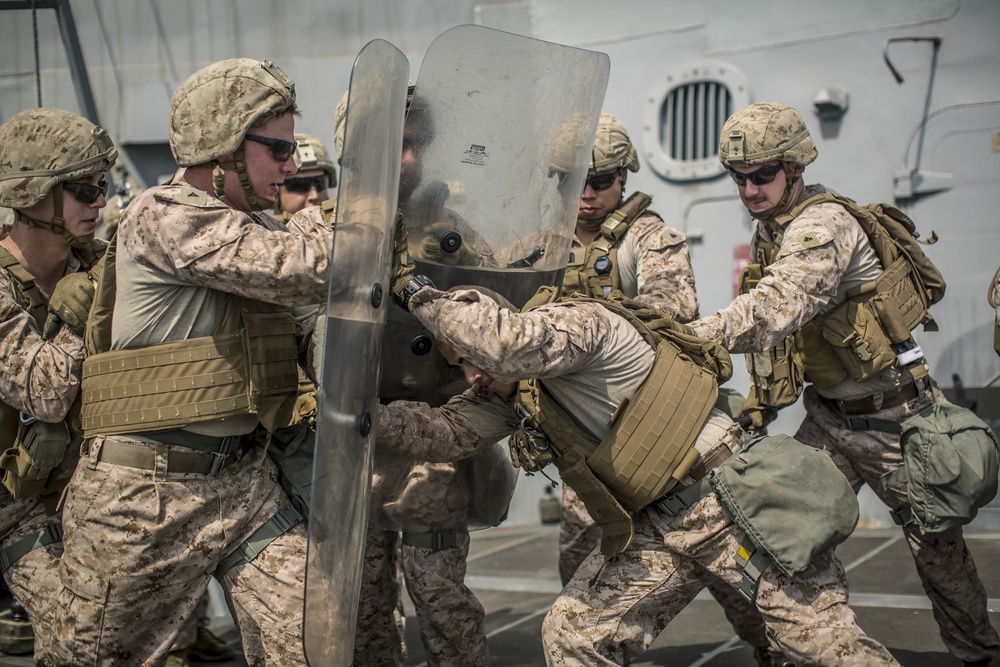 11th MEU Riot Control Training aboard USS John P. Murtha