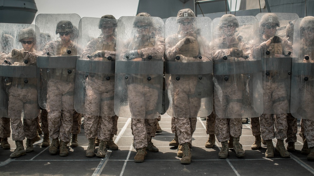 11th MEU Riot Control Training aboard USS John P. Murtha