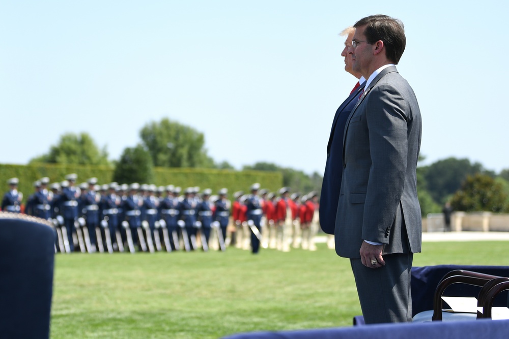 Full Honors Welcome Ceremony in honor of Secretary of Defense Mark T. Esper