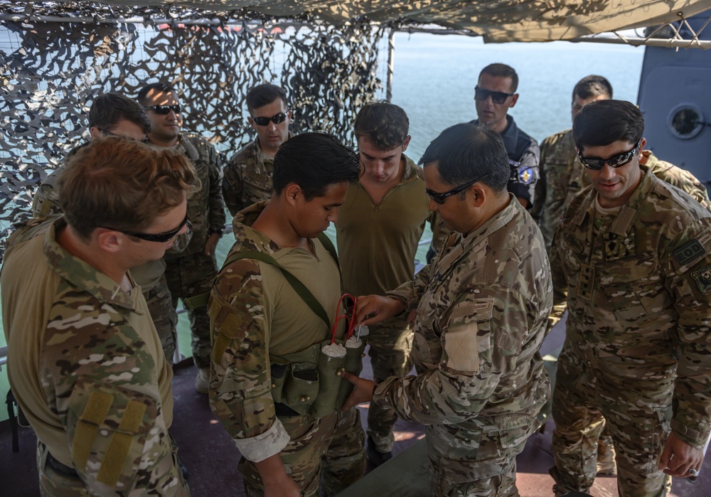 EODMU 8 conducts training on various IEDs during Eurasian Partnership Mine Counter Measure Dive 2019