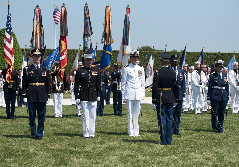 POTUS and VPOTUS participate in a welcome ceremony for SD Esper