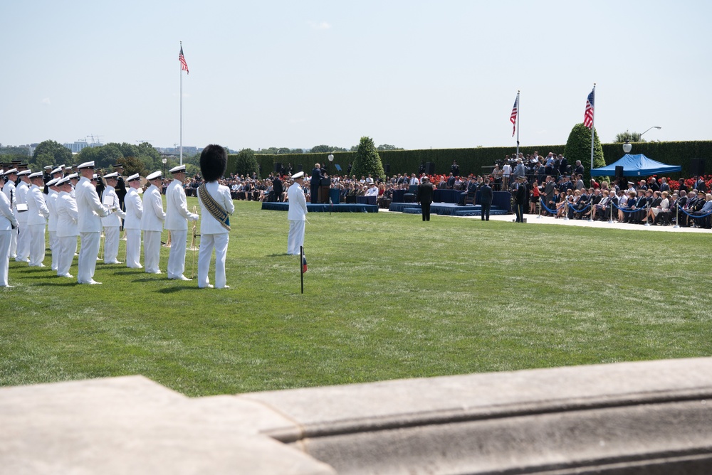 POTUS and VPOTUS participate in a welcome ceremony for SD Esper