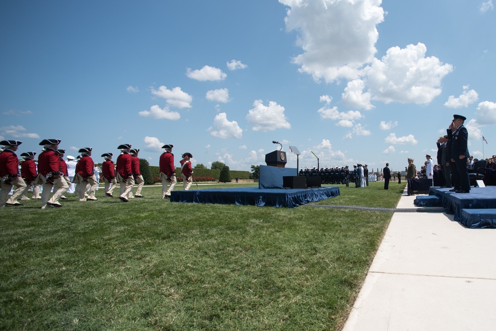 POTUS and VPOTUS participate in a welcome ceremony for SD Esper