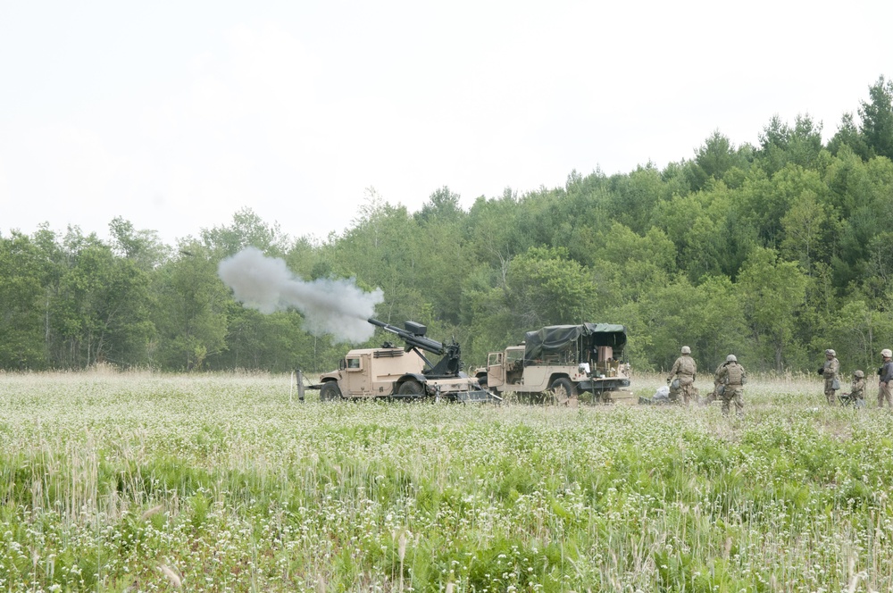 Fire! 2-122 FA fires 105MM rounds in support of Exercise Northern Strike 19
