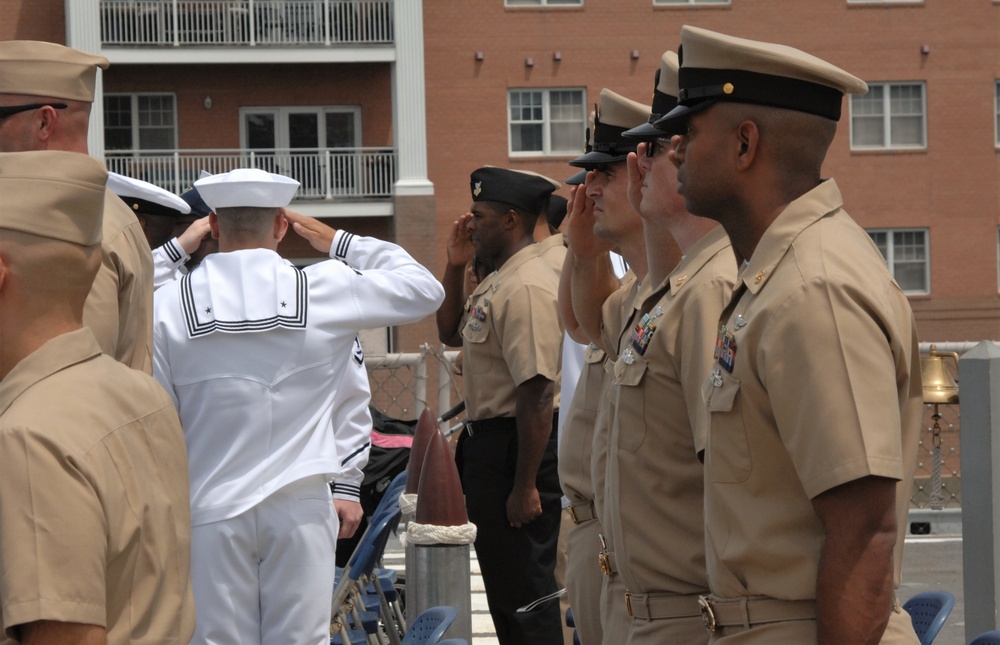 Saluting the flag during