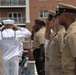 Saluting the flag during