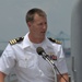 VFA-37 Commanding Officer speaks during a commissioning ceremony