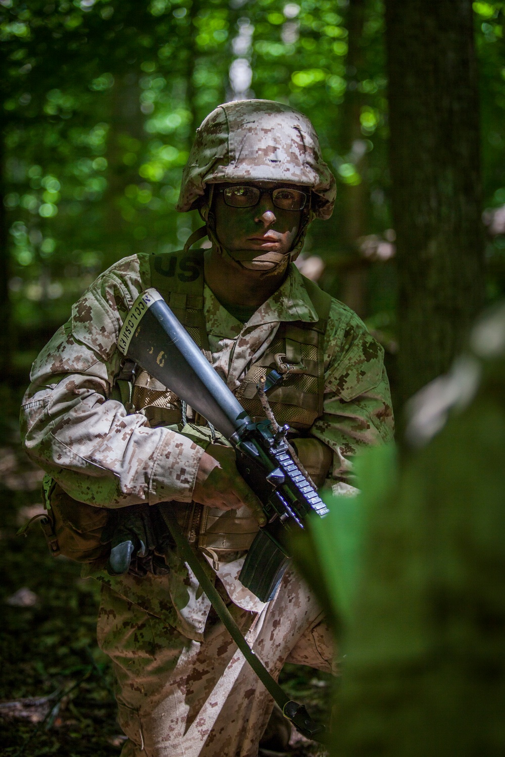 Marine Corps officer candidates test their leadership with the Small Unit Leadership Evaluation