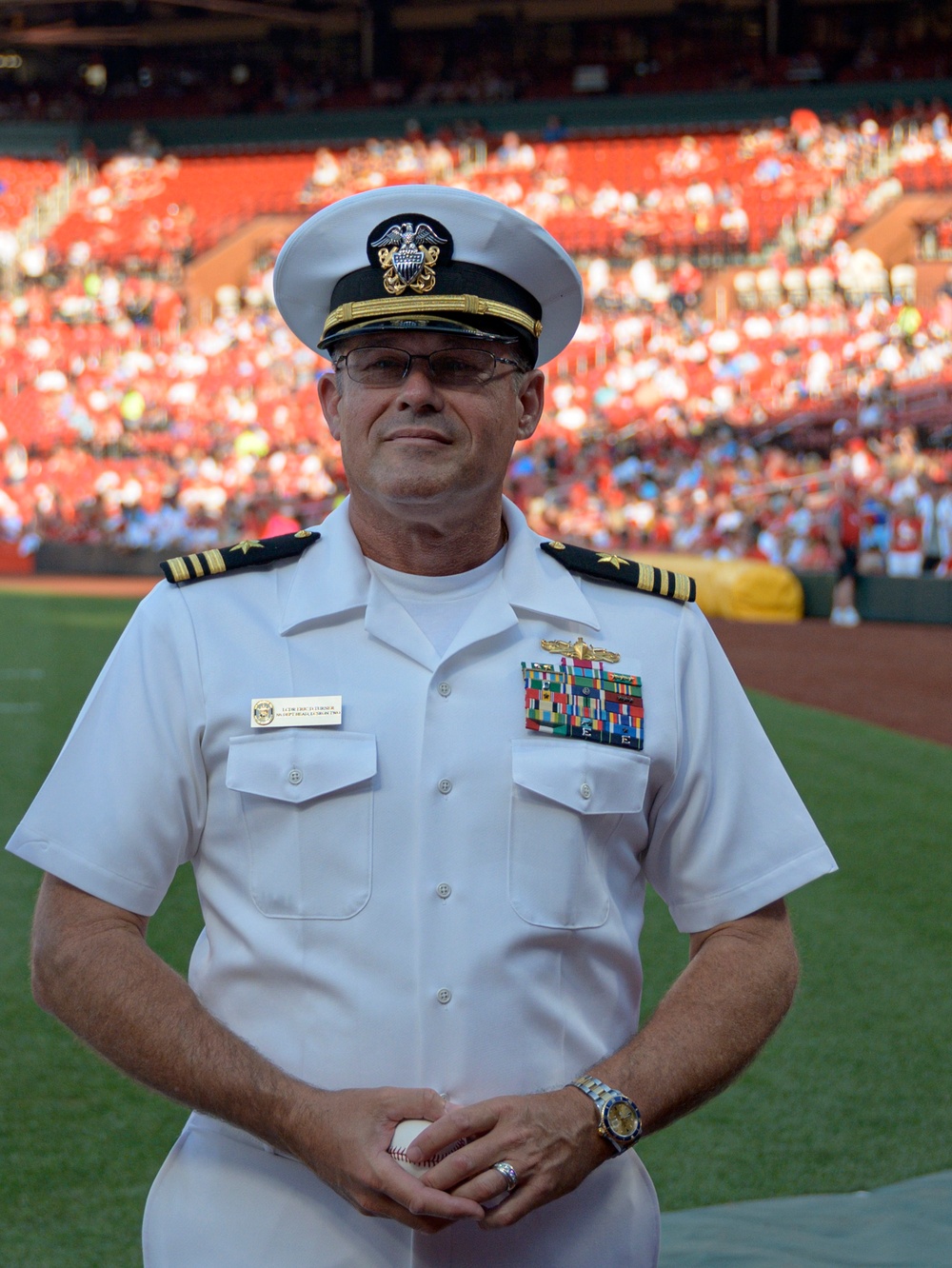 USS St. Louis Sailors at Busch Stadium