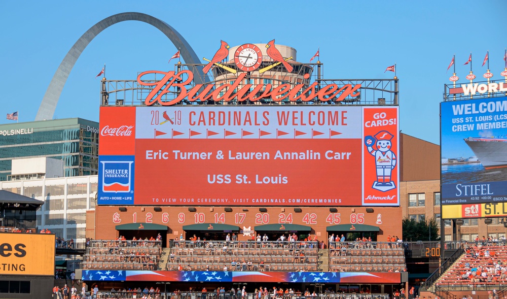 USS St. Louis Sailors at Busch Stadium