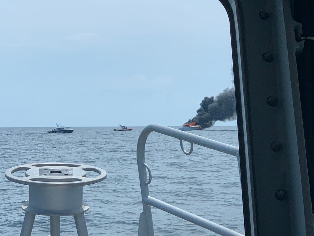 Coast Guard Station Pensacola responds to vessel on fire
