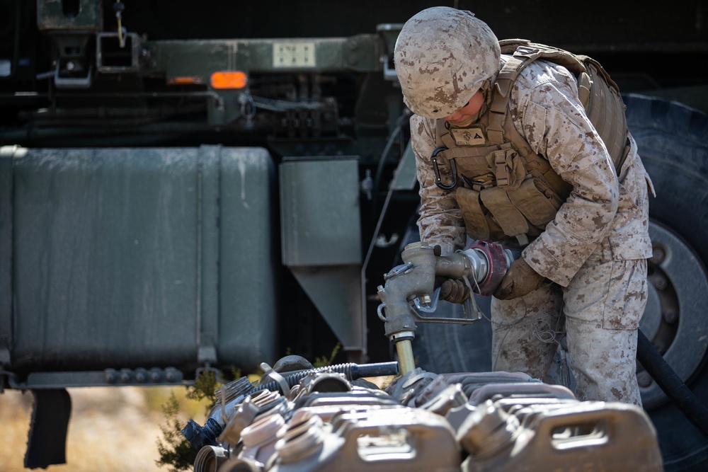 Combat Logistics Battalion 2 Resupplies 2nd Battalion, 10th Marine Regiment and 1st Tank Battalion