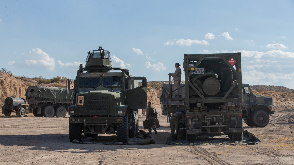 Combat Logistics Battalion 2 Resupplies 2nd Battalion, 10th Marine Regiment and 1st Tank Battalion