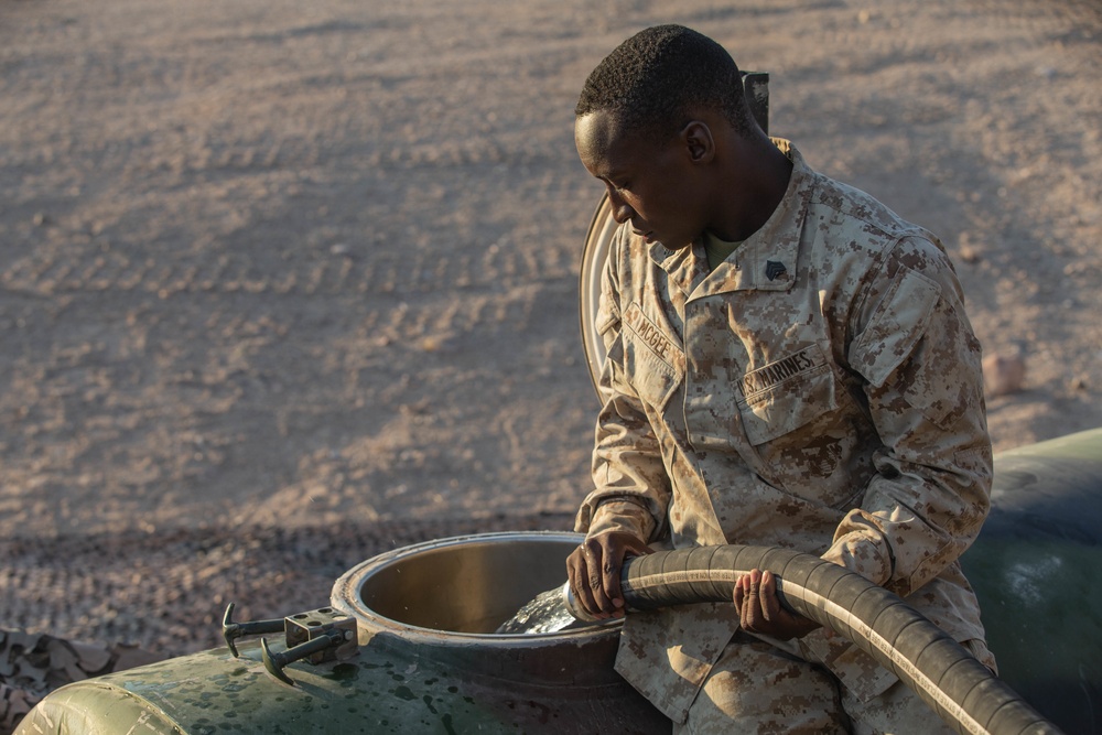 Combat Logistics Battalion 2 Resupplies 2nd Battalion, 10th Marine Regiment and 1st Tank Battalion