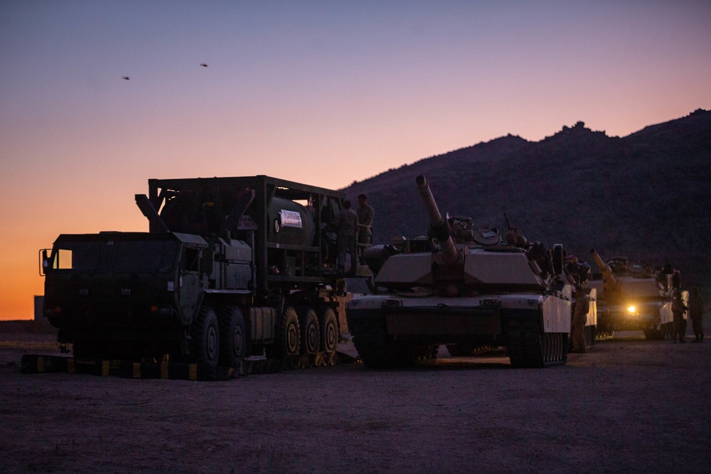 Combat Logistics Battalion 2 Resupplies 2nd Battalion, 10th Marine Regiment and 1st Tank Battalion